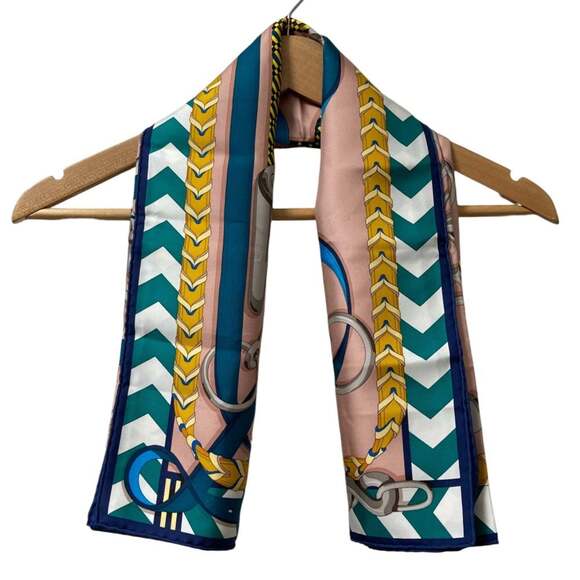 HERMES Authentic Black Silk Scarf - Picture 4 of 7